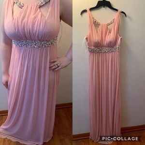 Light Pink Beaded Prom Dress